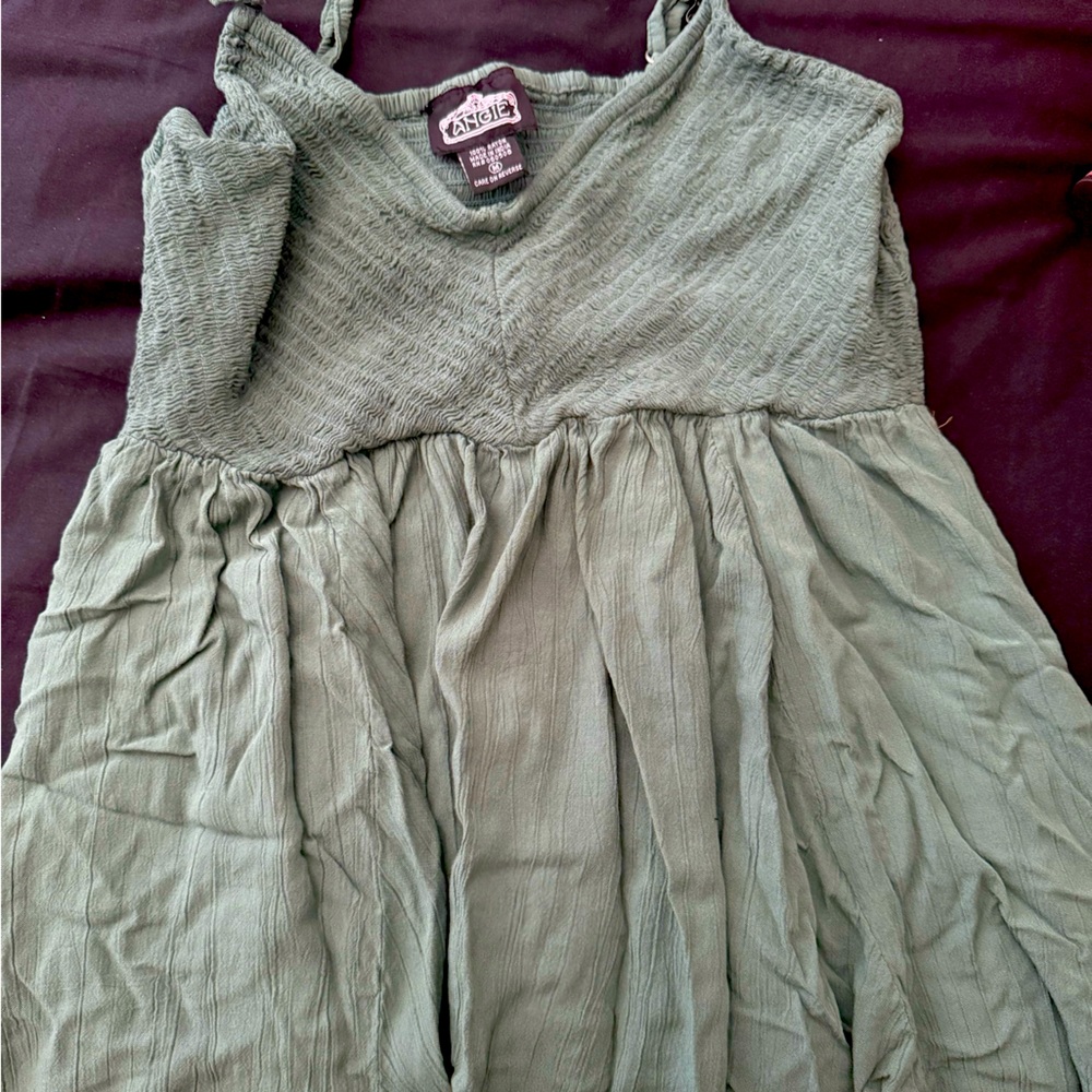 Green summer dress.